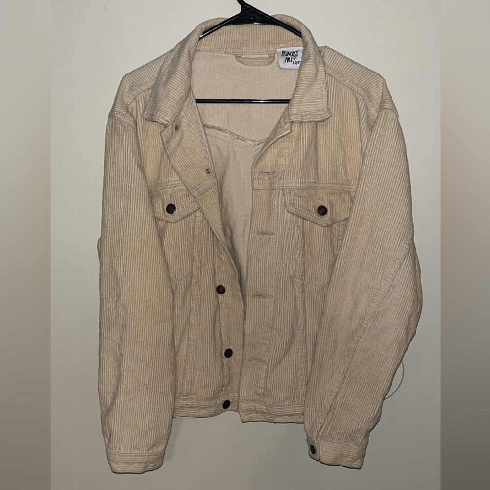 Princess Polly Women’s extra small to small corduroy tan jacket coat boutique